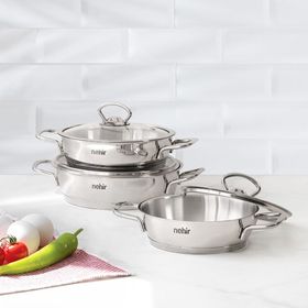 Nehir Silver 6 Parça Çelik Gri Sahan Seti