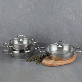 Nehir Silver 6 Parça Çelik Gri Sahan Seti