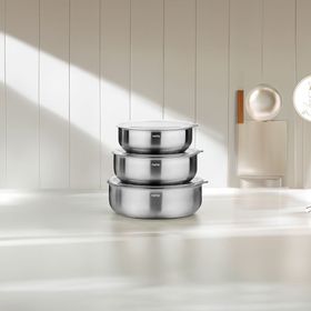 Nehir Silver Çelik 6 Parça Mat Saklama Kabı