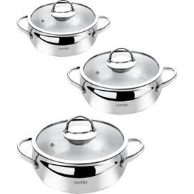 Nehir Silver Çelik 6 Parça Mini Tencere Seti