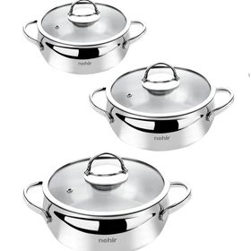 Nehir Silver Çelik 6 Parça Mini Tencere Seti