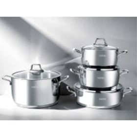 Nehir Silver Güveç 8 Parça Çelik Tencere Seti