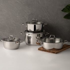 Nehir Silver Klasik 8 Parça Çelik Tencere Seti