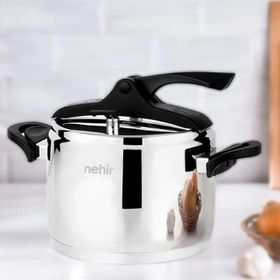 Nehir Silver Trend Paslanmaz Çelik 6 lt Düdüklü Tencere