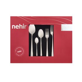 Nehir Sultan Sade 30 Parça Gri Çatal Kaşık Seti