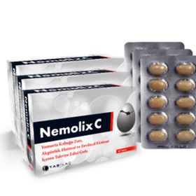 Nemolix C Yumurta Kabuğu Zarı Akgünlük Zerdeçal 3x30 Tablet