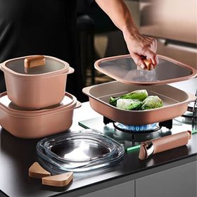 Neoflam 10 Parça Fika Comfort Terracota Tencere ve Tava Seti
