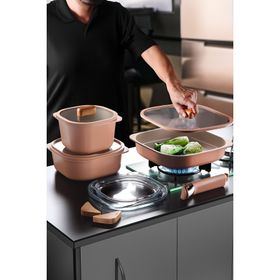 Neoflam 10 Parça Fika Comfort Terracota Tencere ve Tava Seti