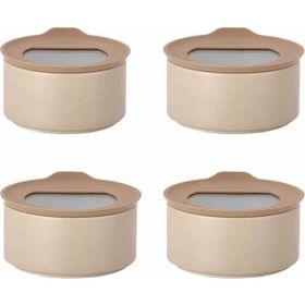 Neoflam D-NEONE042-09 Fika One Seramik 4 Adet 420 ml Bej Saklama Kabı