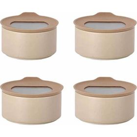 Neoflam D-NEONE042-09 Fika One Seramik 4 Adet 420 ml Bej Saklama Kabı
