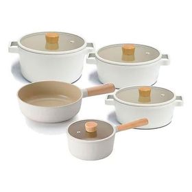 Neoflam Fika Bej 30 cm Basık Tencere Tava Seti