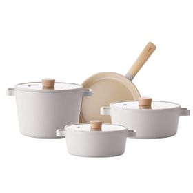 Neoflam Fika Döküm Alüminyum 7 Parça Bej Tencere Seti