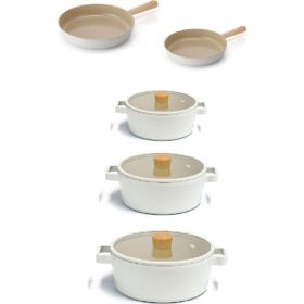 Neoflam Fika Döküm Alüminyum 8 Parça Bej Tencere Seti