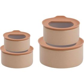 Neoflam Fika One 4'lü Pembe Seramik Saklama Kabı Seti