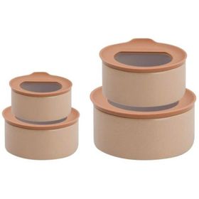 Neoflam Fika One 4'lü Pembe Seramik Saklama Kabı Seti
