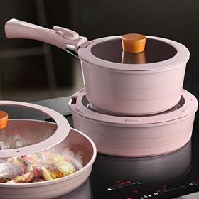 Neoflam Midas Pembe 18 Parça İndüksiyonlu Tencere Tava Seti