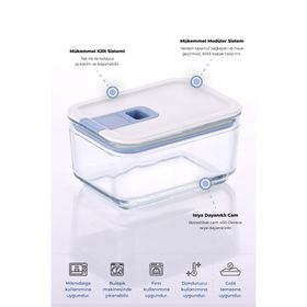 Neoflam Perfect Seal Kare Cam 350 ml Saklama Kabı