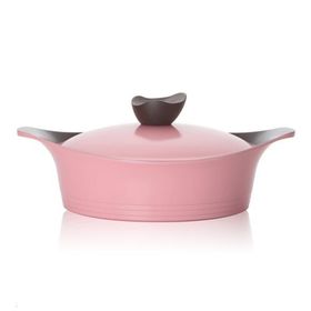 Neoflam Romantik 28 cm Pembe Kısa Tencere