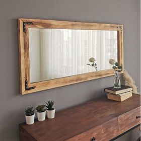 Neostill 110x50 cm Ahşap Eskitme Dekoratif Ayna