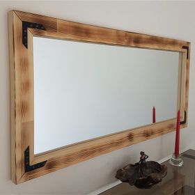 Neostill 110x50 cm Ahşap Eskitme Dekoratif Ayna