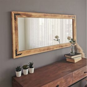 Neostill 110x50 cm Ahşap Eskitme Dekoratif Ayna