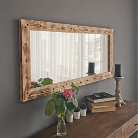 Neostill 110x50 cm Ahşap Zımbalı Eskitme Ayna