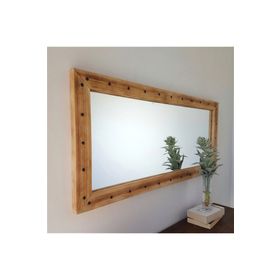 Neostill 110x50 cm Ahşap Zımbalı Eskitme Ayna