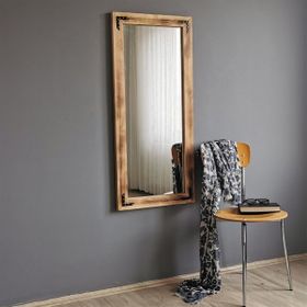 Neostill 50x110 cm Ahşap Eskitme Boy Aynası