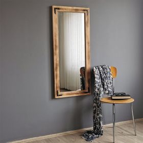 Neostill 50x110 cm Ahşap Eskitme Boy Aynası