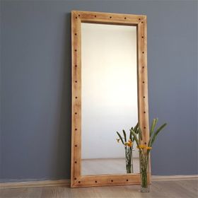 Neostill 50x110 cm Ahşap Zımbalı Eskitme Boy Aynası