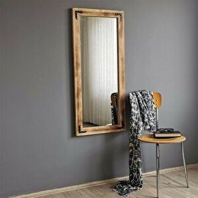 Neostill 50x110 cm Ahşap Zımbalı Eskitme Boy Aynası