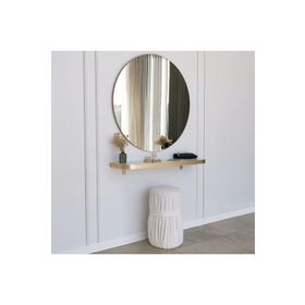 Neostill Gold Kenarlı Yuvarlak 90 cm Ayna