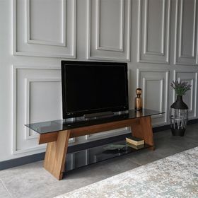 Neostill Tv 201 Ahşap Tv Sehpası Woodn Glass