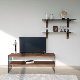 Neostill TV102 Masif Ahşap Woodn Glass Tv Ünitesi