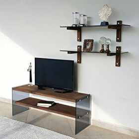Neostill TV102 Masif Ahşap Woodn Glass Tv Ünitesi
