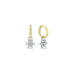 Nereze 925 Ayar 10 mm Halka Sallantılı Zirkon Taşlı Çiçek Gümüş Küpe
