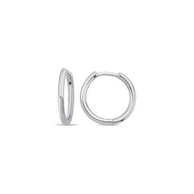 Nereze 925 Ayar 15 mm Rodyumlu Taşsız Gümüş Halka Küpe
