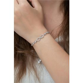 Nereze 925 Ayar Asansörlü Sonsuzluk Bileklik Kadın Gümüş Bileklik
