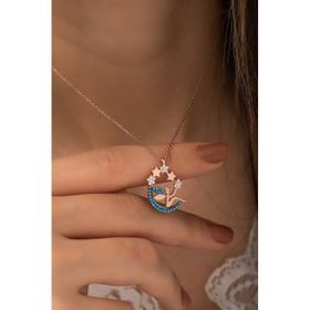 Nereze 925 Ayar Ay Yıldız Peri Kadın Gümüş Kolye