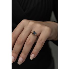 Nereze 925 Ayar Ayarlanabilir Mavi Kelebek Kadın Gümüş Yüzük