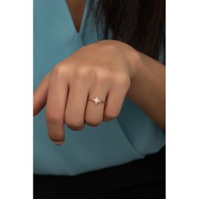 Nereze 925 Ayar Ayarlanabilir Minimal Kutup Yıldızı Gümüş Yüzük