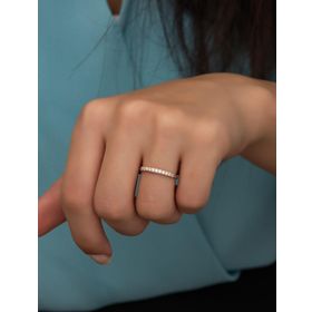 Nereze 925 Ayar Ayarlanabilir Minimal Zirkon Taşlı Tek Sıra Gümüş Yüzük