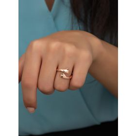 Nereze 925 Ayar Ayarlanabilir Rose Sarılan Elller Gümüş Yüzük