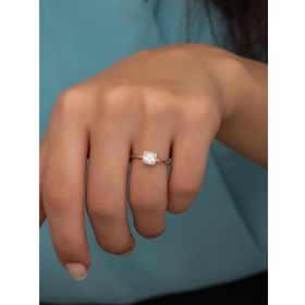 Nereze 925 Ayar Ayarlanabilir Zirkon Kare Tektaş Gümüş Yüzük