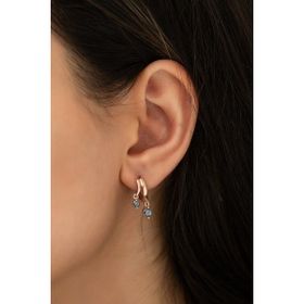 Nereze 925 Ayar Çift Mistik Topaz Taşlı Küpe Kadın Gümüş Küpe