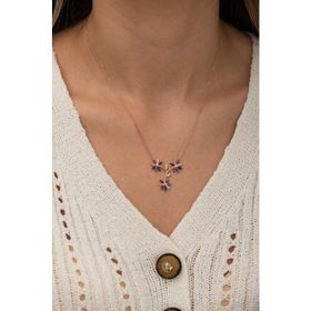 Nereze 925 Ayar Daldaki Çiçekler Kolye Kadın Gümüş Kolye