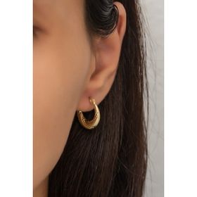 Nereze 925 Ayar Dalgalı Şarnel Kadın Gümüş Küpe