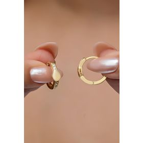 Nereze 925 Ayar Gold Kaplama 15 mm Halka Kadın Gümüş Küpe