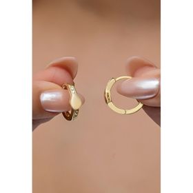 Nereze 925 Ayar Gold Kaplama 15 mm Halka Kadın Gümüş Küpe