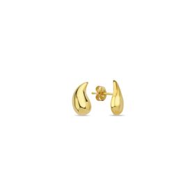 Nereze 925 Ayar Gold Kaplama Gözyaşı Damlası Göz Yaşı Kadın Gümüş Küpe